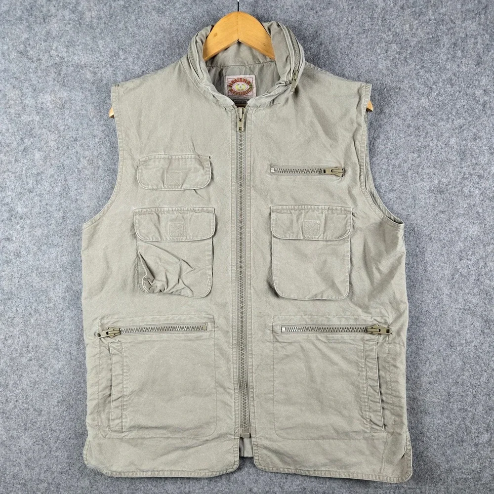 Vintage Banana Republic Safari Vest Mens Medium Khaki Utility Fishing Gorpcore